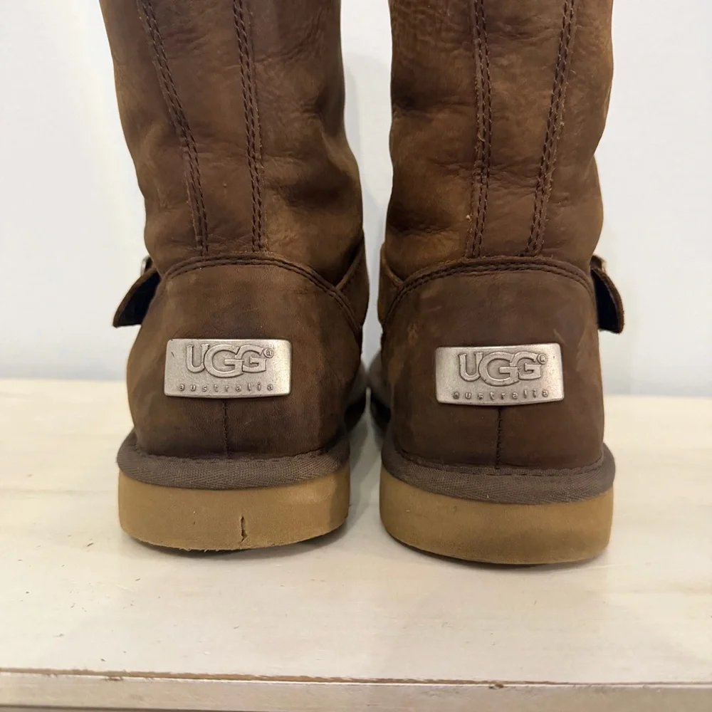 Ugg Brown Leather Kensington Winter Boots